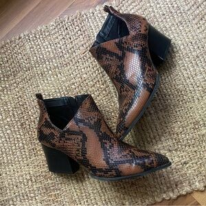 Stylish Brown Snakeskin Ankle Boots